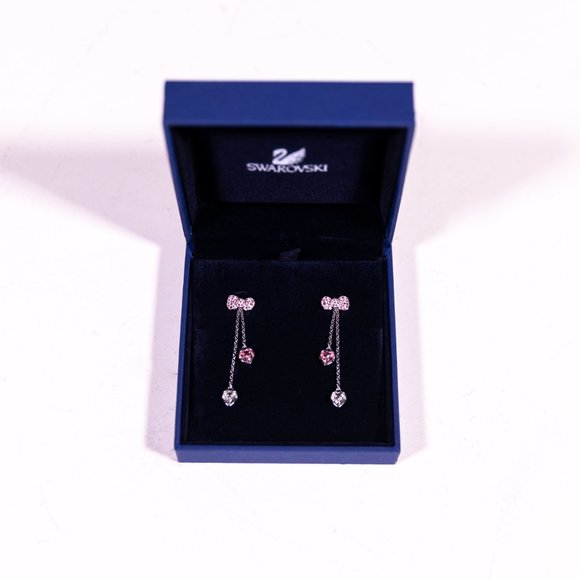 SOLD - BNIB Swarovski x Hello Kitty Crystal Bow Earrings - Picture 2 of 2